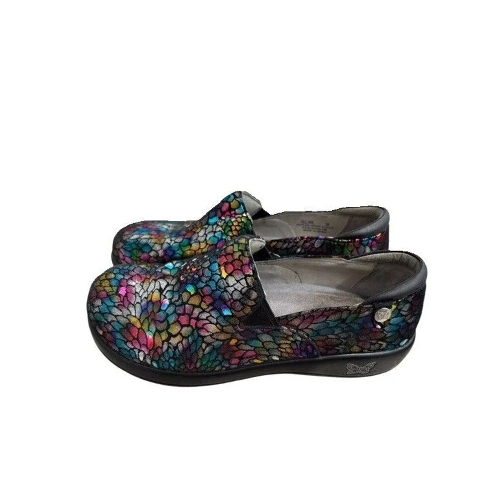 Alegria Womens 38/US 8-8.5 Keli Rainbow Minnow Work Slip-On Shoes  Kel-459